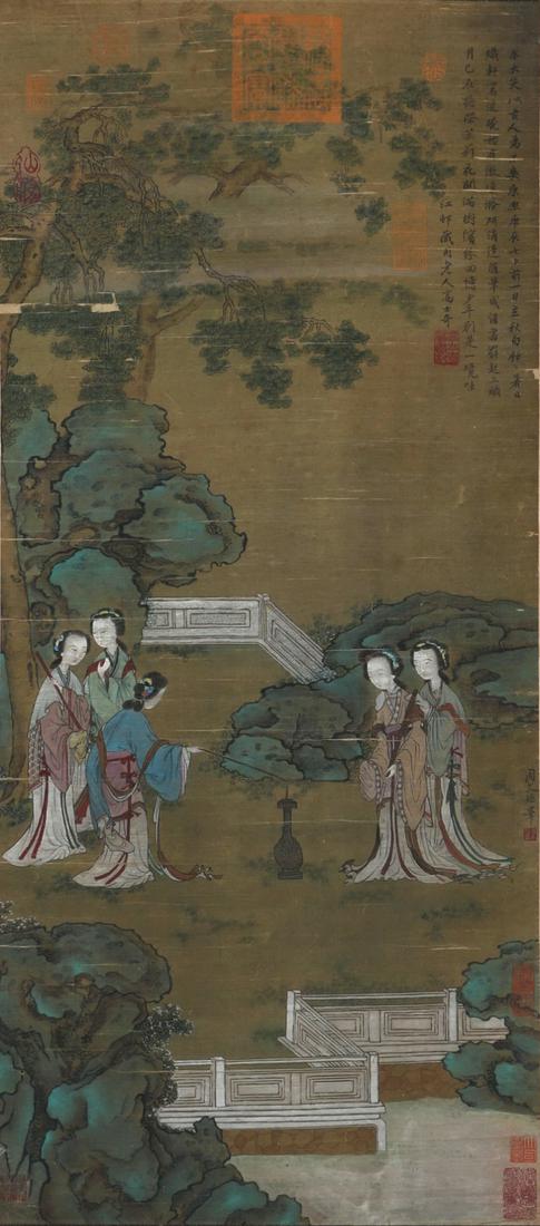 A Chinese Scroll Painting By Zhou Wenju (1 of 9)