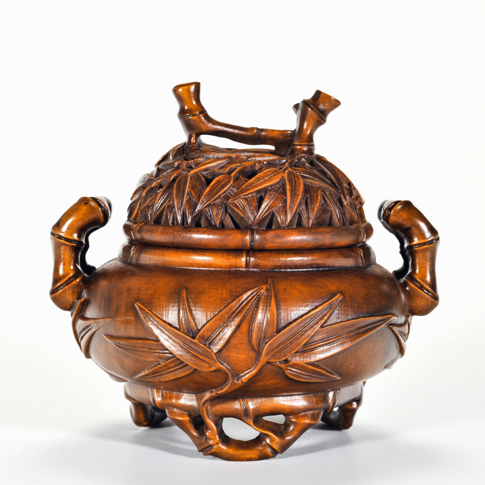 A Carved Boxwood Censer Qing Dynasty (1 of 10)