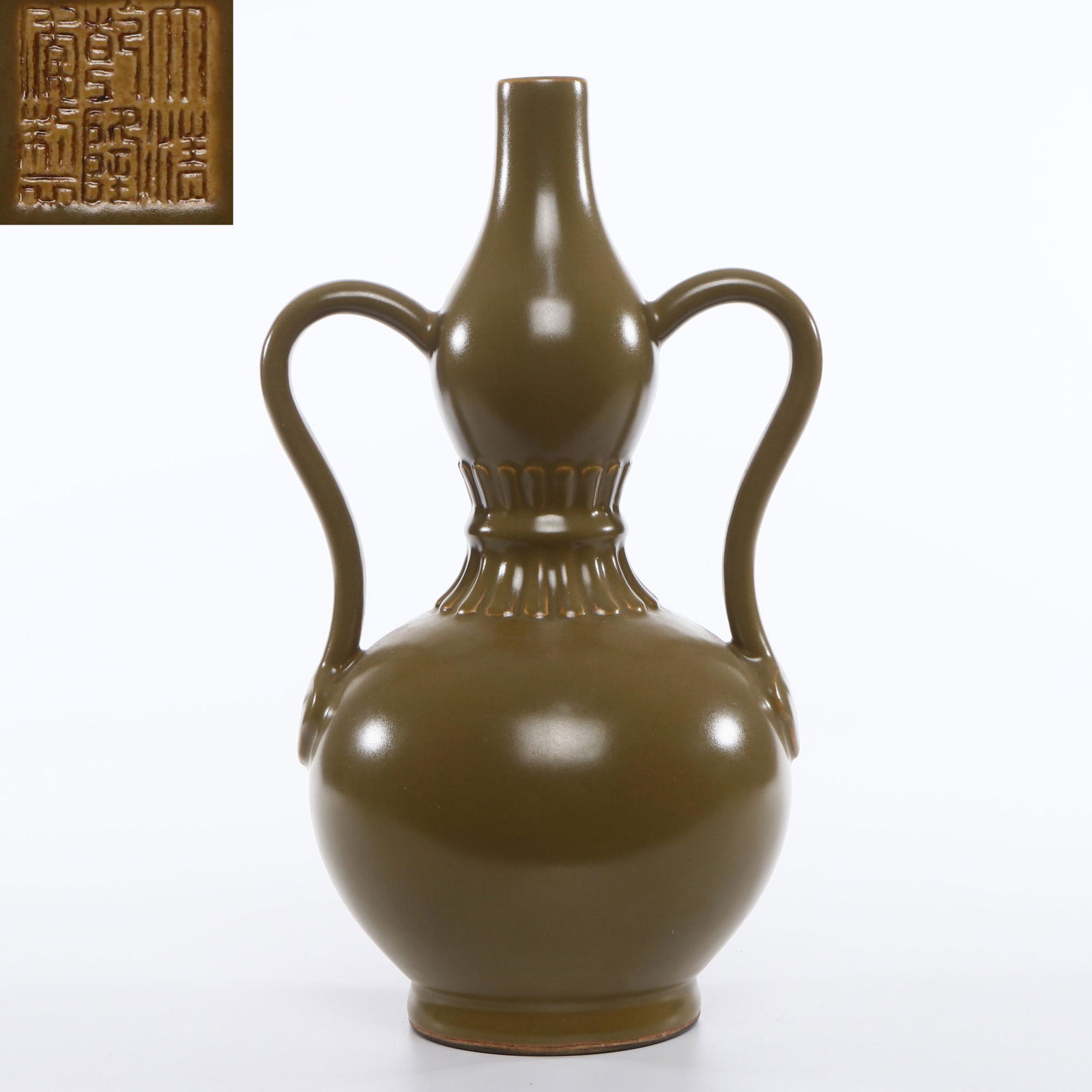 A Tea-dust Glazed and Gilt Double Gourds Vase Qing (1 of 9)