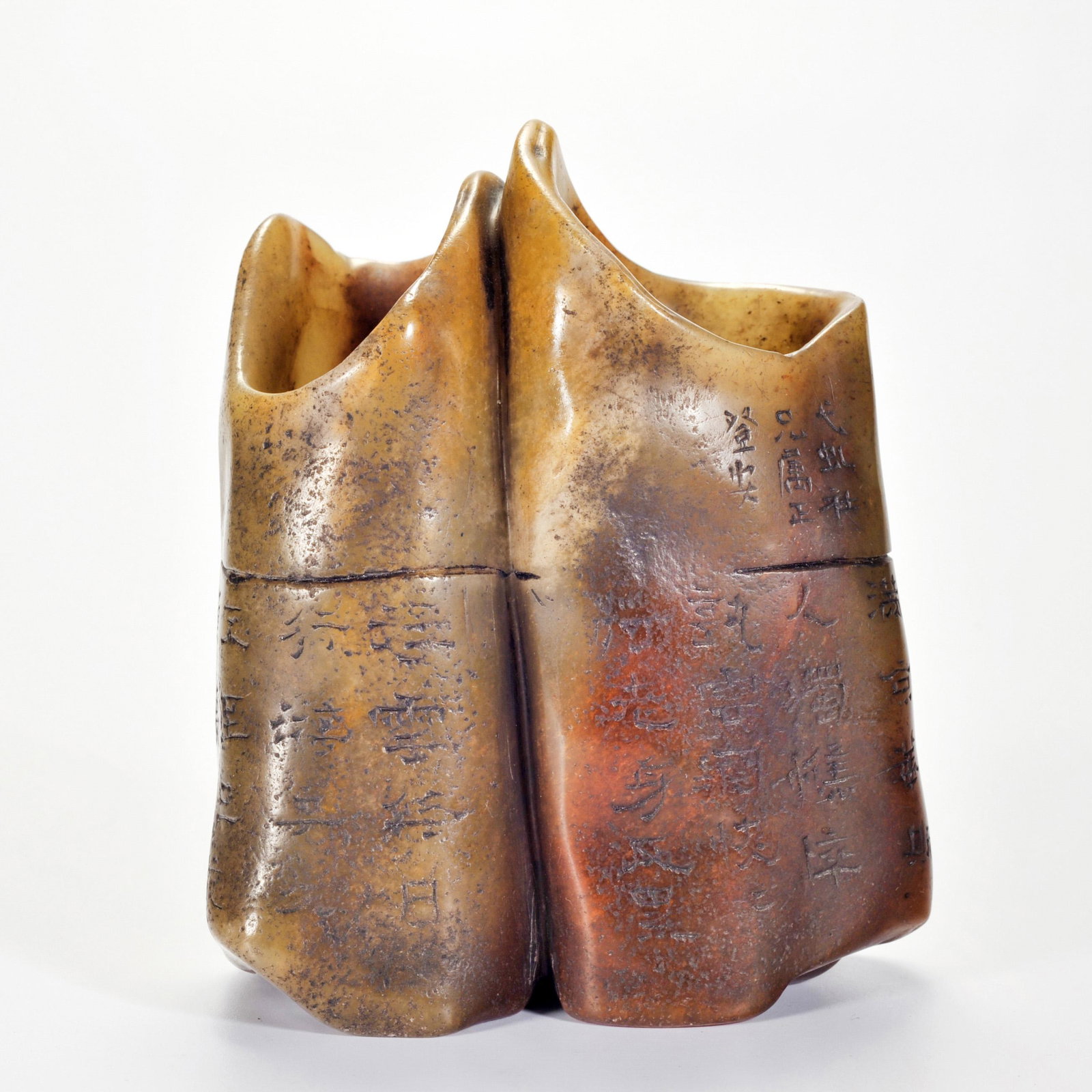 A Carved Soapstone Brushpot Qing Dynasty (1 of 12)