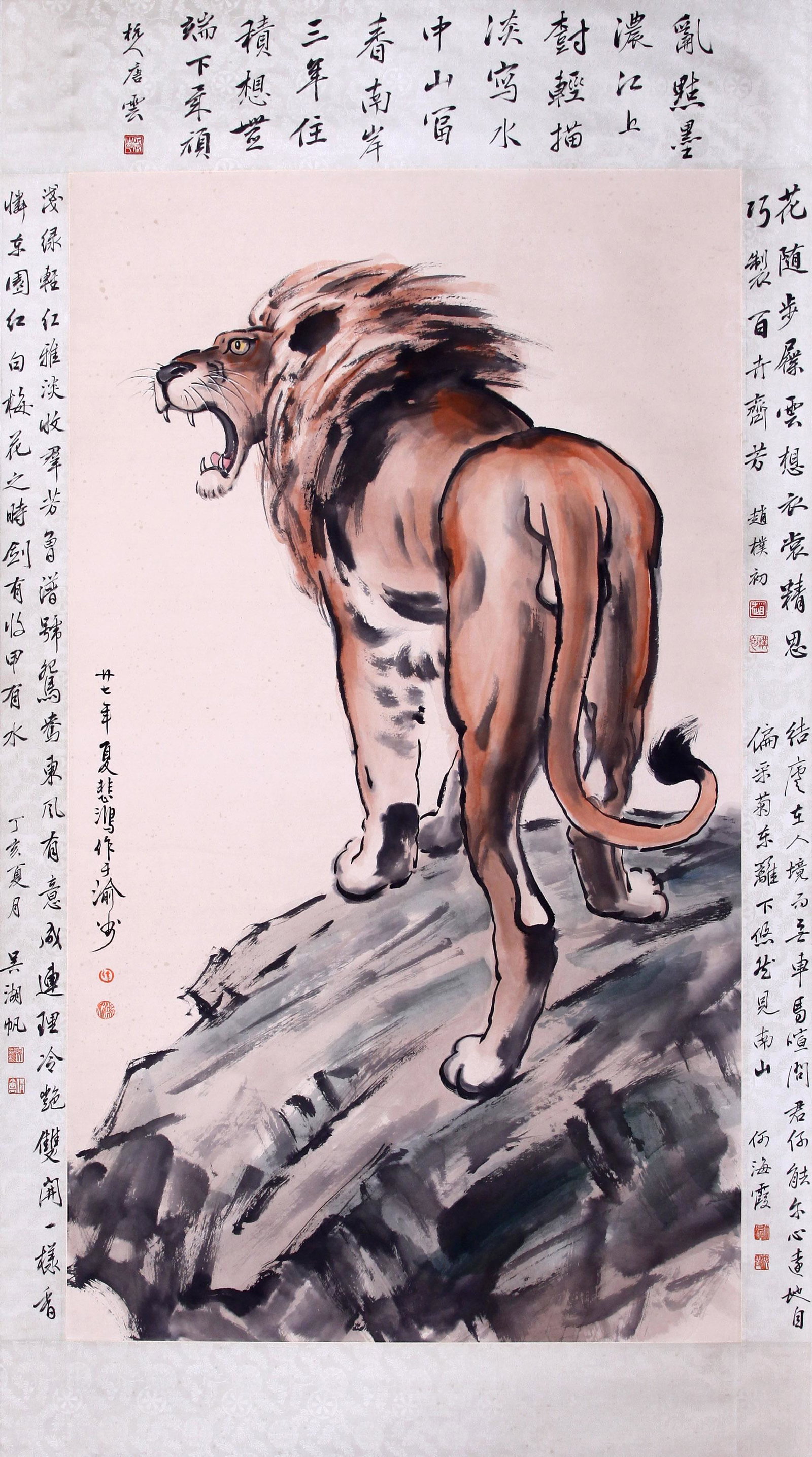 A Chinese Scroll Painting By Xu Beihong: A Chinese Scroll Painting By Xu Beihong 109 x 63cm