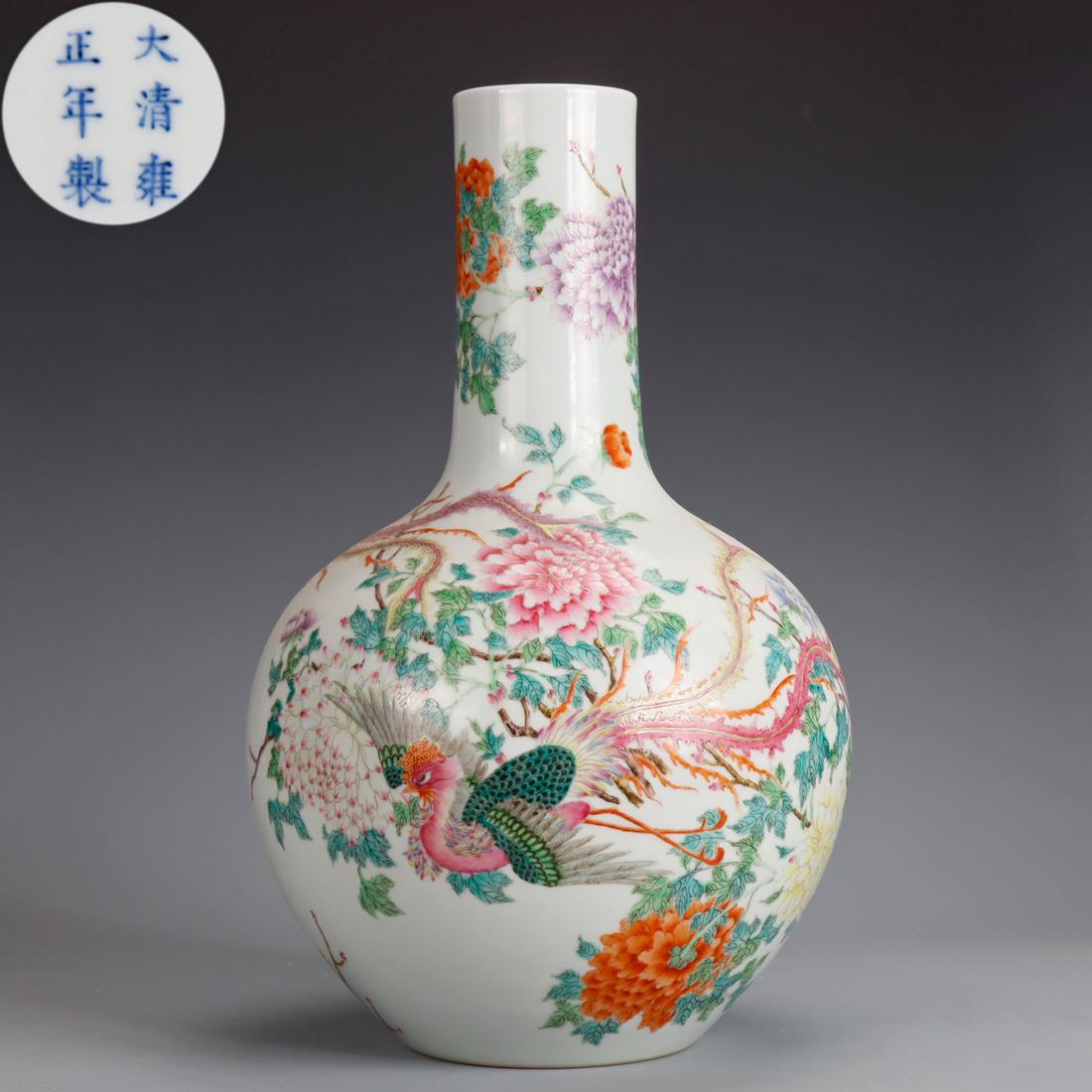 A Chinese Famille Rose Globular Vase Qing Dyn. (1 of 8)