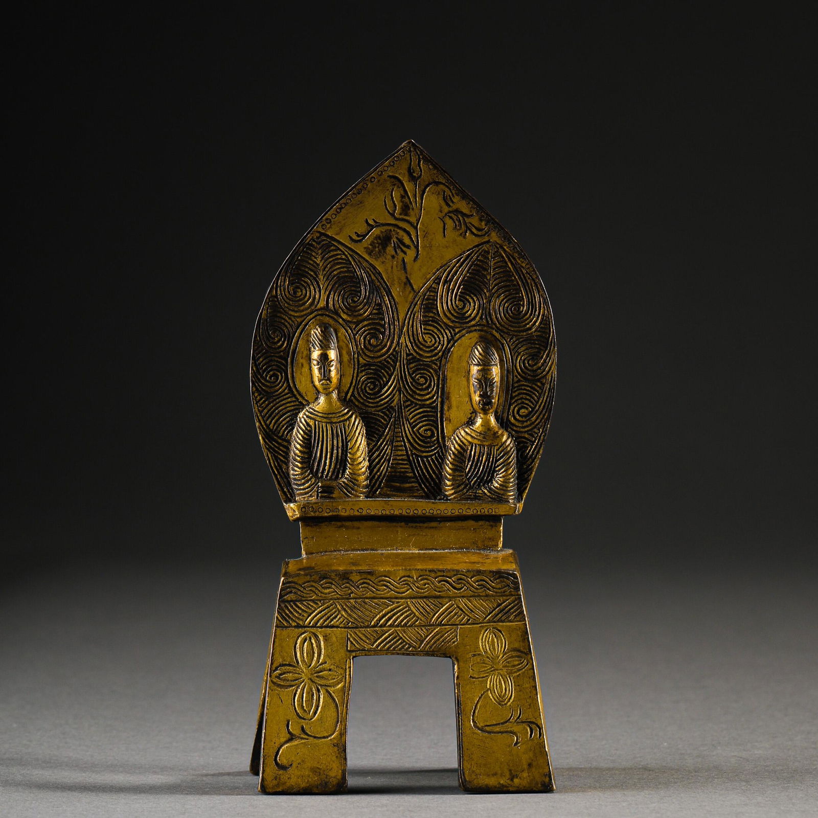 A Chinese Bronze Gilt Buddha Group (1 of 9)