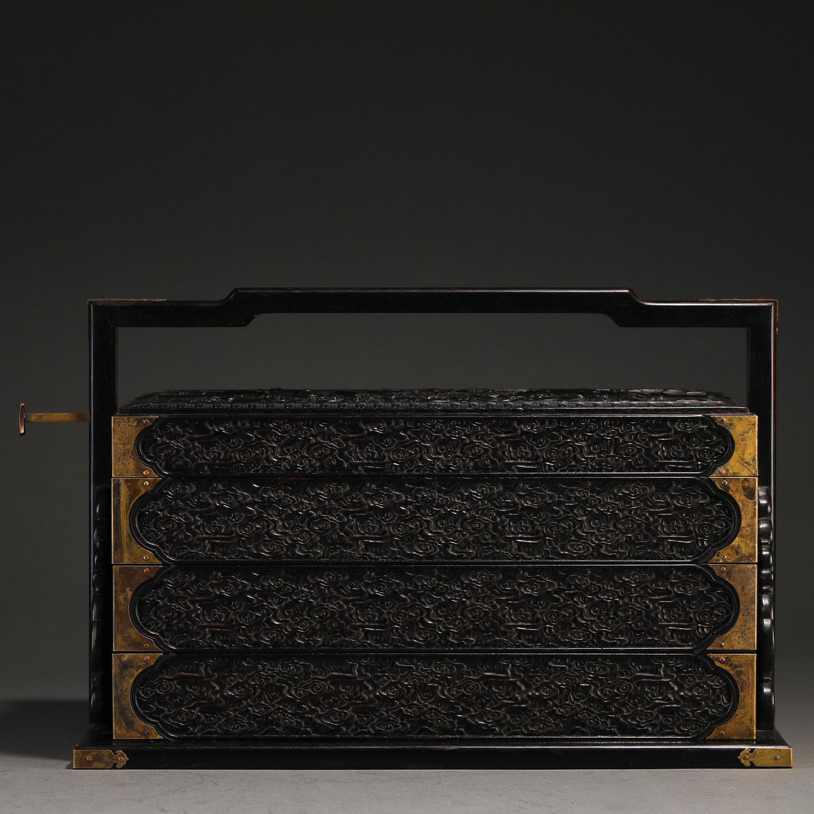 A Chinese Carved Rosewood Picnic Box (1 of 15)