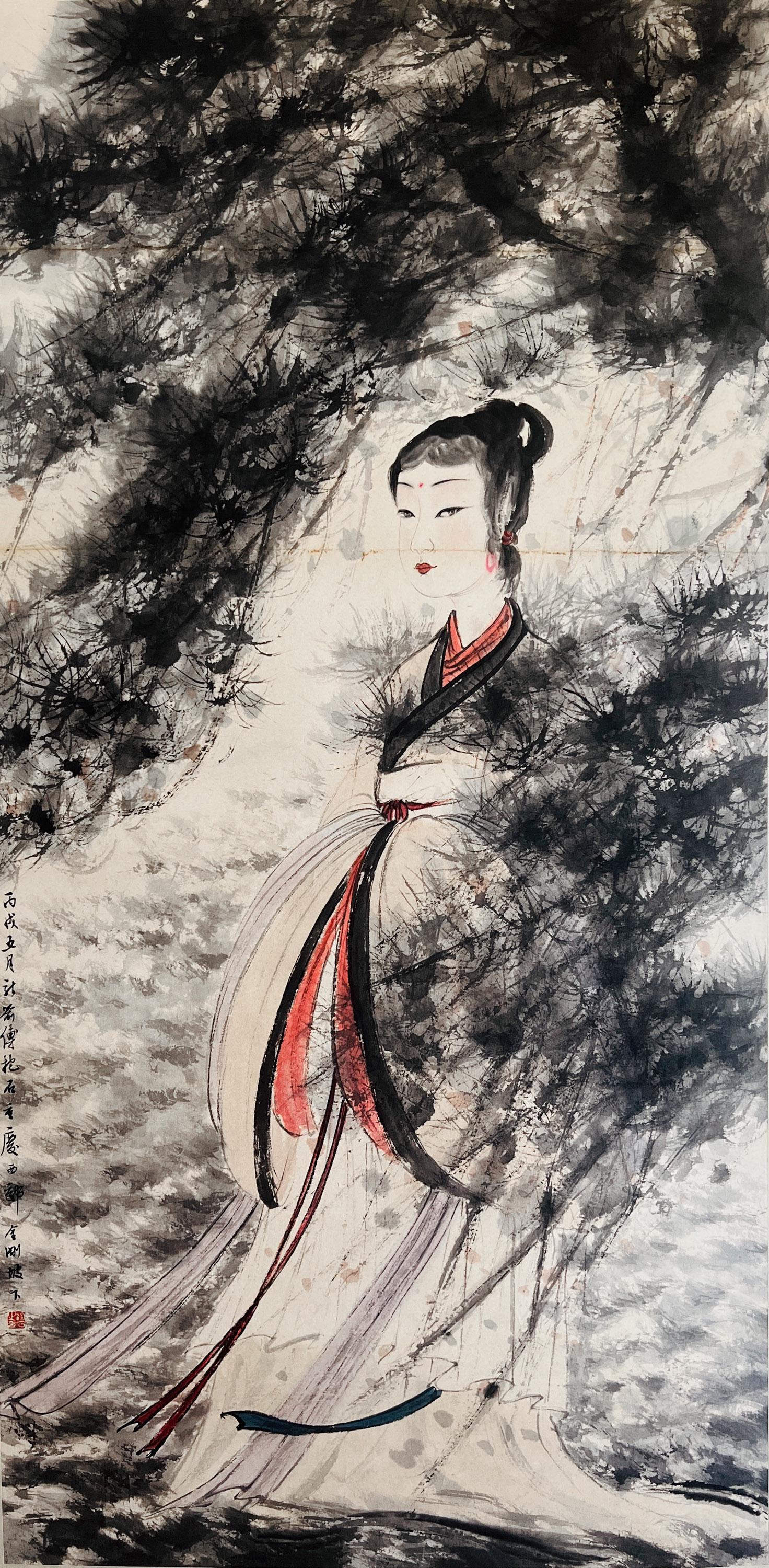 A Chinese Painting By Fu Baoshi on Paper Album: A Chinese Painting By Fu Baoshi on Paper Album L:136cm; W:68cm