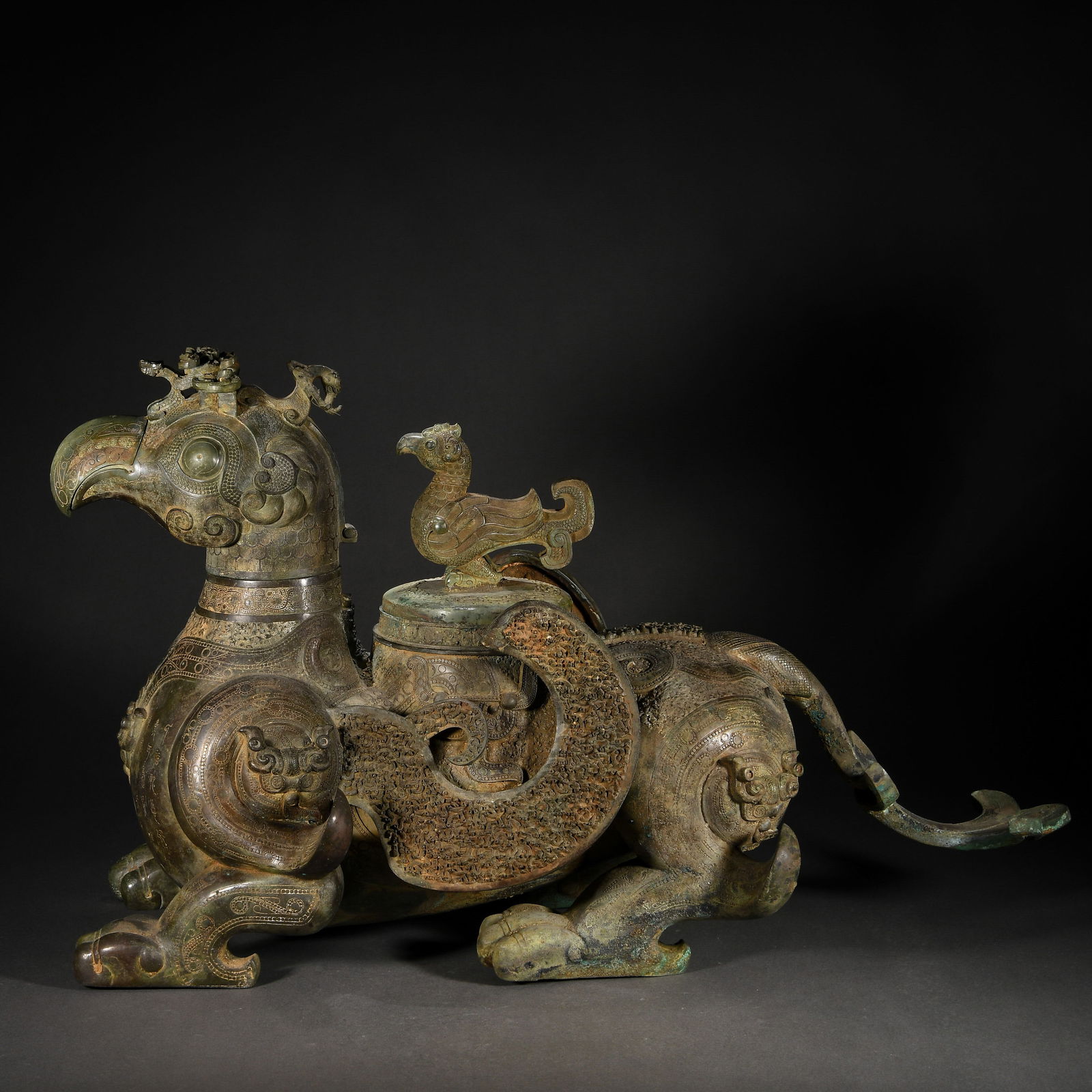 A Chinese Bronze Mythical Beast Decoration (1 of 15)