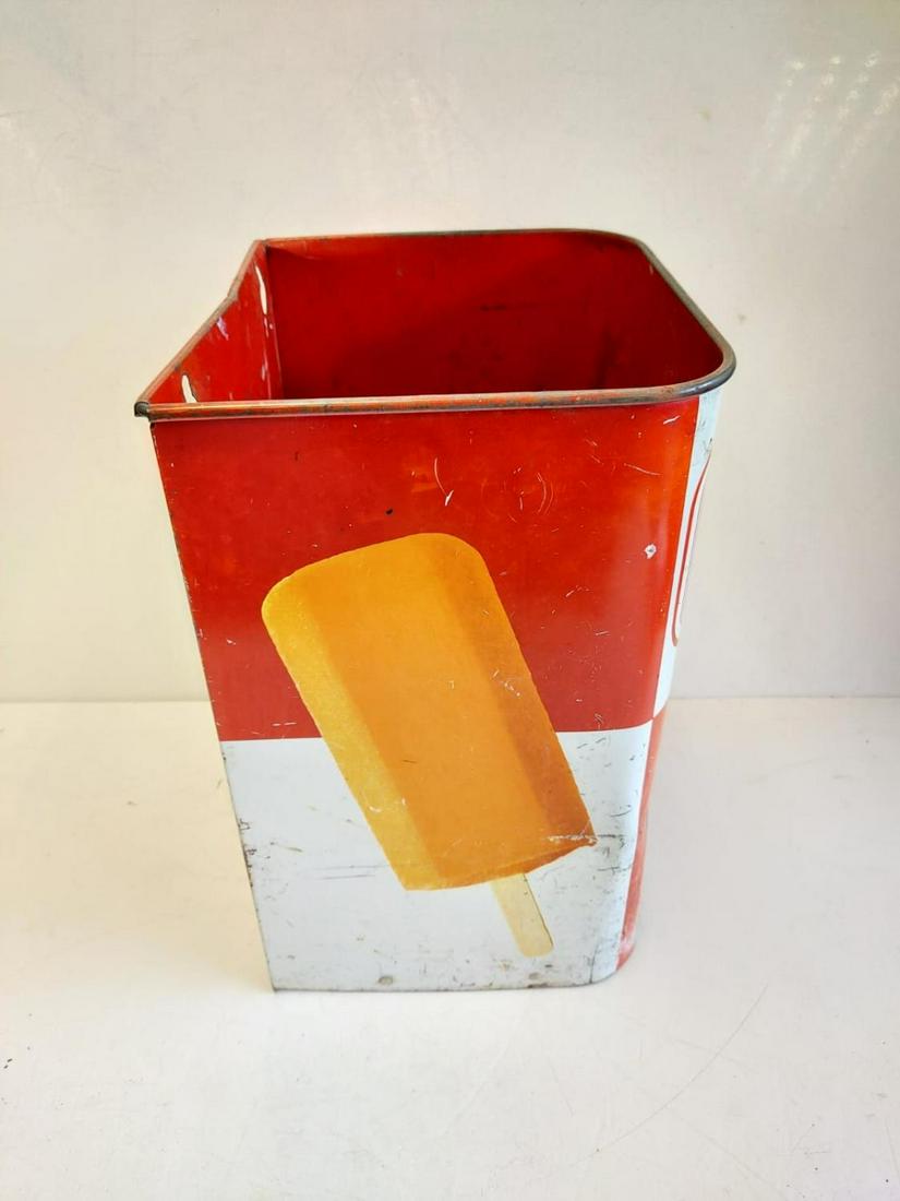 A vintage Lyons Maid ice cream waste container.: A vintage Lyons Maid ice cream waste container. 23x32x20 cm.