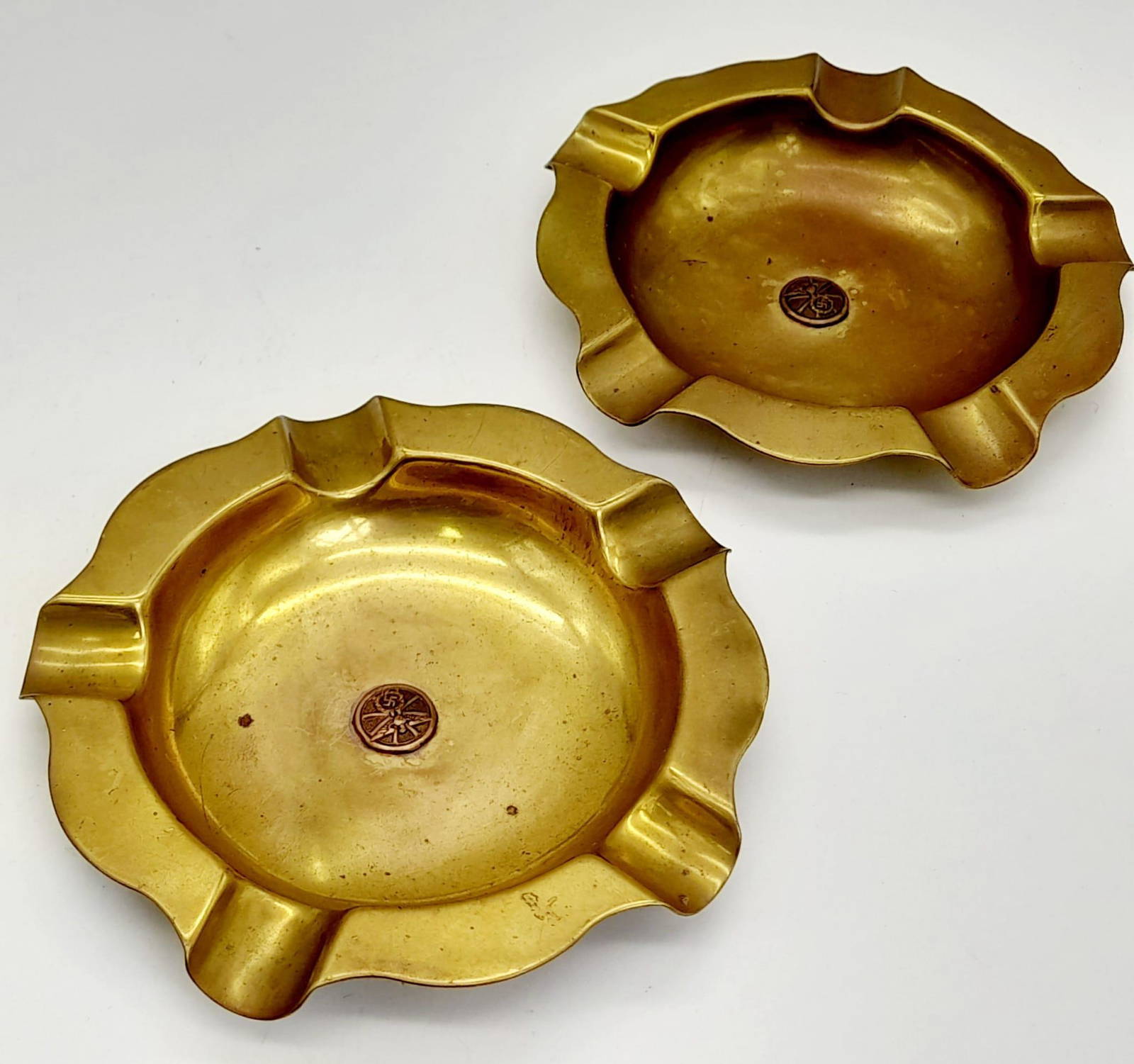2 X Ww2 German Trench Art Ashtrays. Auction