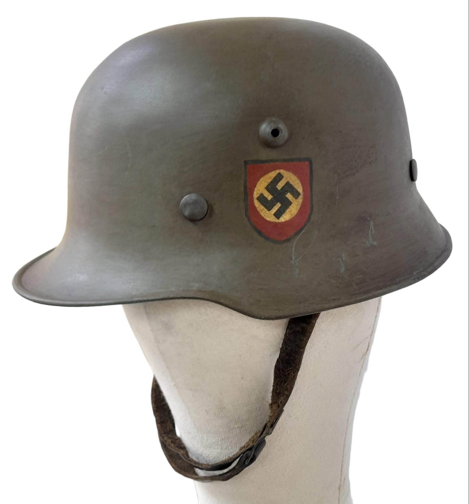 3 rd Reich Waffen SS M34 Edelshalk Helmet with hand painted decals.: 3 rd Reich Waffen SS M34 Edelshalk Helmet with hand painted decals.