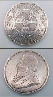 A Scarce South African 1893 Half Crown Silver Coin.: A Scarce South African 1893 Half Crown Silver Coin.