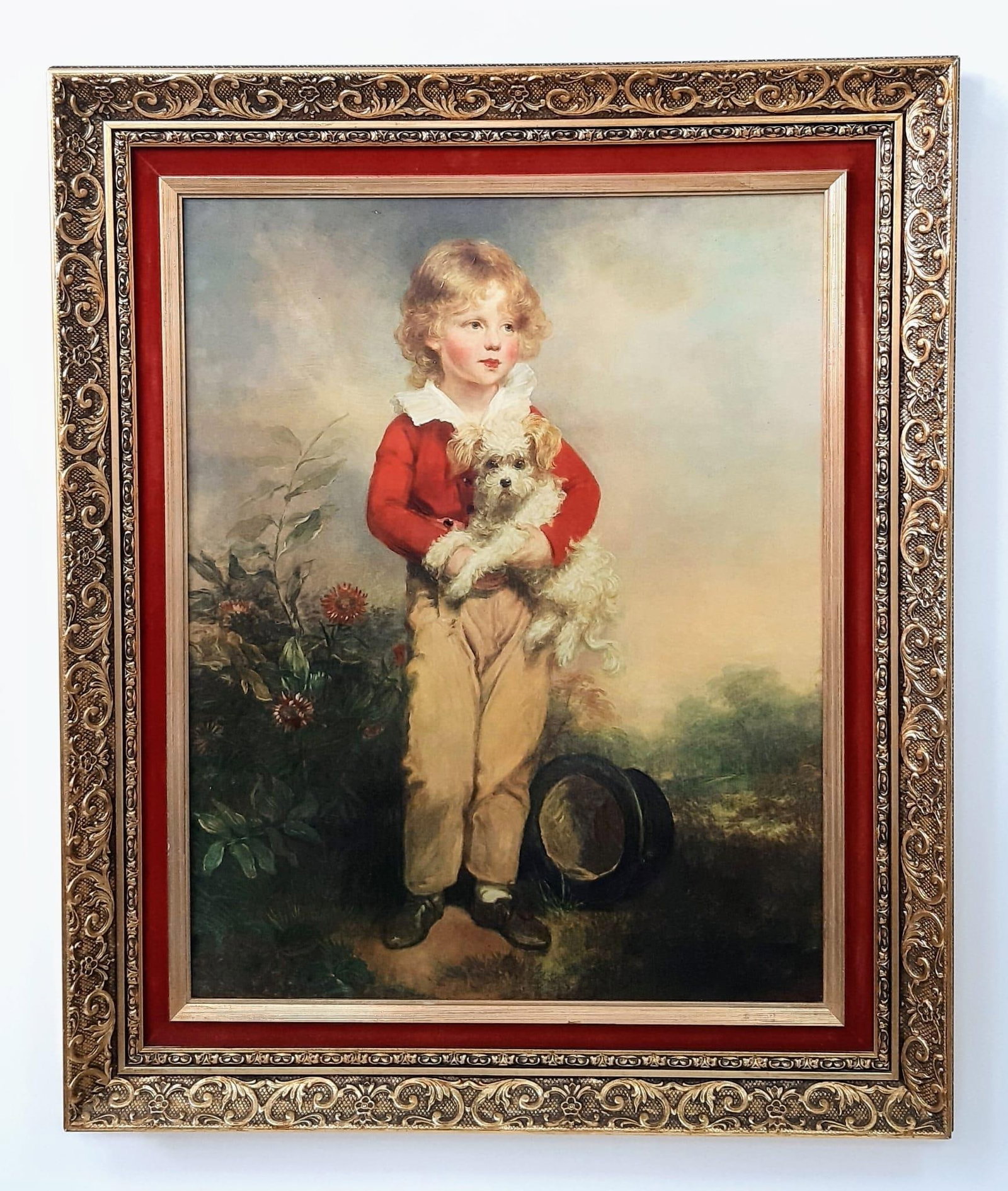 Beautifully framed artwork with character and depth. The boy with dog is "Master James Alexander: Beautifully framed artwork with character and depth.The boy with dog is "Master James Alexander Simpson", a late 18th-century famous artwork titled 'Good Companions' by the well-known English portrait