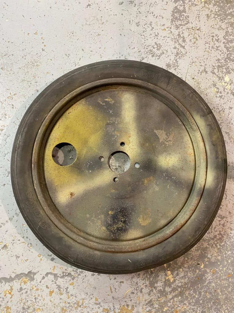 A WW2 German Armoured Vehicle Wheel - The rubber is dated 1938. ML431: A WW2 German Armoured Vehicle Wheel - The rubber is dated 1938. ML431