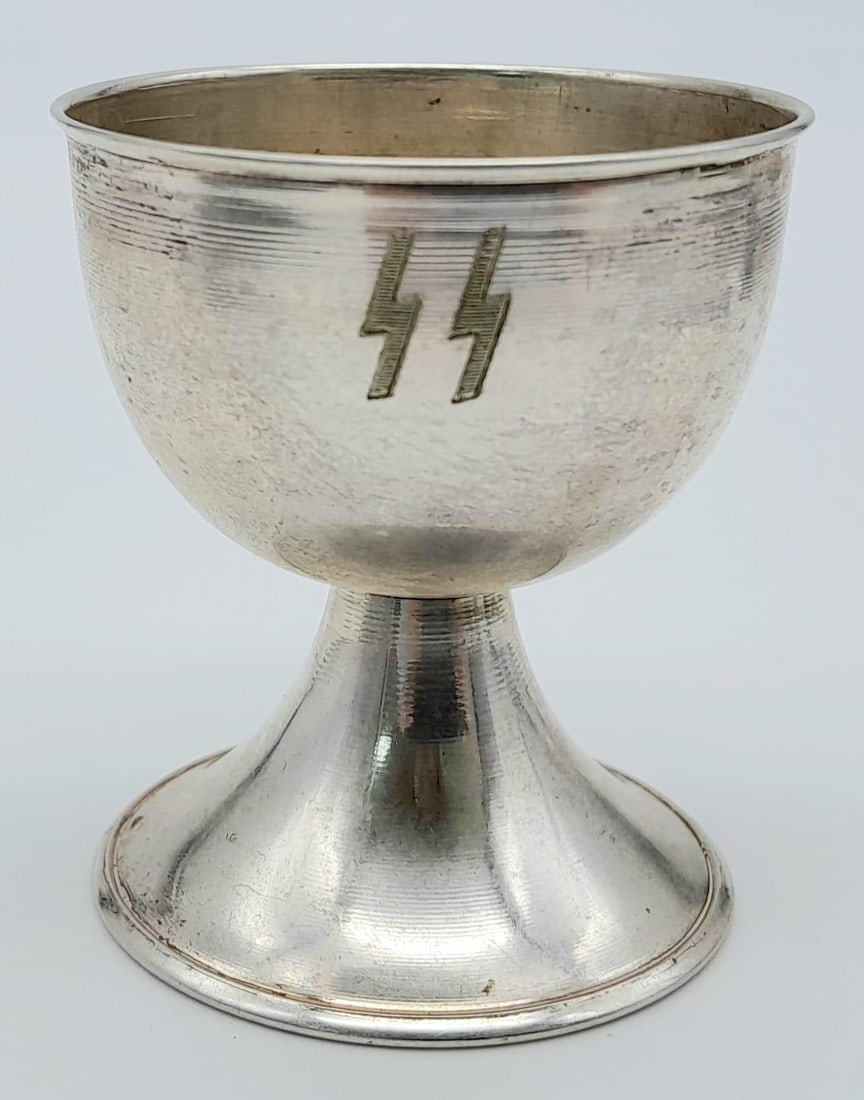 3rd Reich Waffen SS Silver Plated Egg Cup.: 3rd Reich Waffen SS Silver Plated Egg Cup.