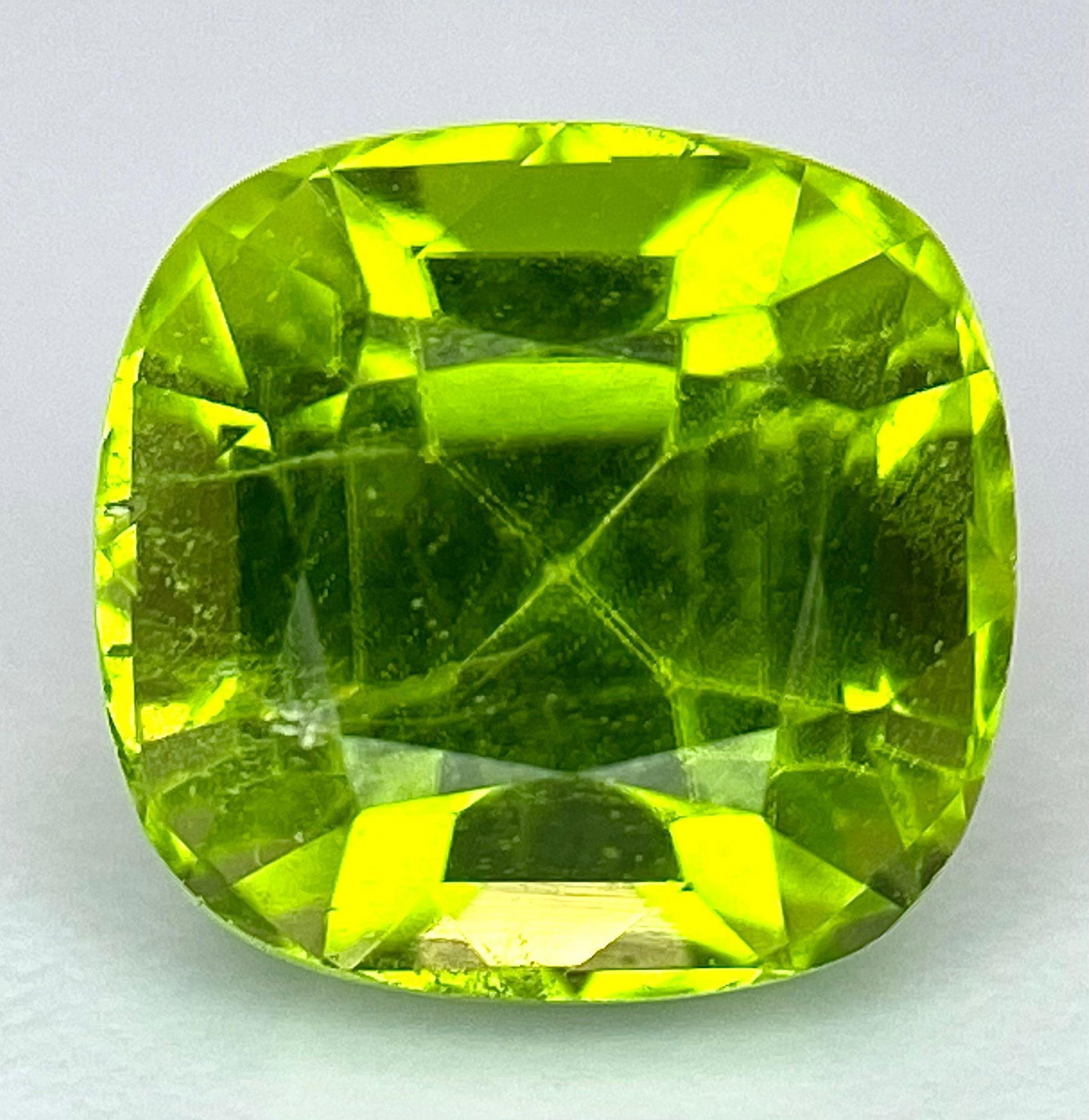 A 2.63ct Untreated Pakistan Natural Peridot, in the Cushion cut. Comes with the GFCO Swiss: A 2.63ct Untreated Pakistan Natural Peridot, in the Cushion cut. Comes with the GFCO Swiss Certificate