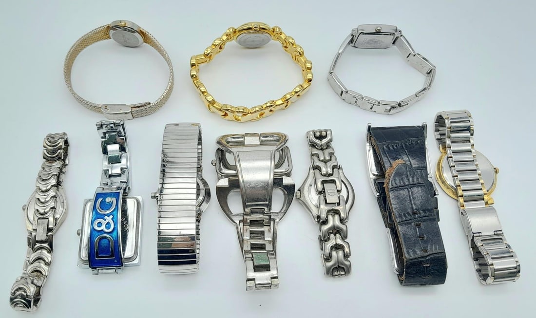 A SELECTION OF 10 BRACELET WATCHES, TO INCLUDE DKNY, CITRON, PHILLIP MERCIER & CARVEL TO NAME A FEW: A SELECTION OF 10 BRACELET WATCHES, TO INCLUDE DKNY, CITRON, PHILLIP MERCIER & CARVEL TO NAME A FEW PLUS OTHER BRANDS. A/F, BATTERIES NEEDEDH 2004