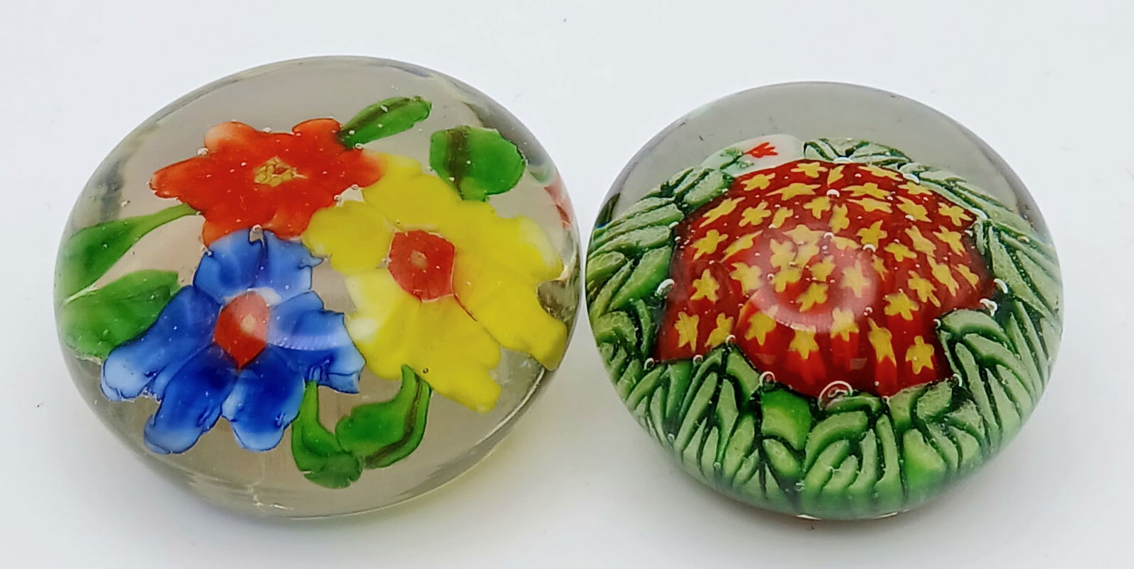 A Vintage Mixed Bag: Two colourful paperweights, a mini curvimeter and a leather card case!: A Vintage Mixed Bag: Two colourful paperweights, a mini curvimeter and a leather card case!