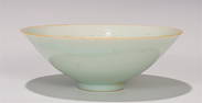 A Chinese Hutian-Type Glazed Carved Porcelain Bowl