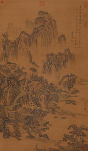 A Chinese Landscape Painting on Silk, Li Cheng Mar: A Chinese Landscape Painting on Silk, Li Chen g Mark Length:110 cm, Width:65cm,