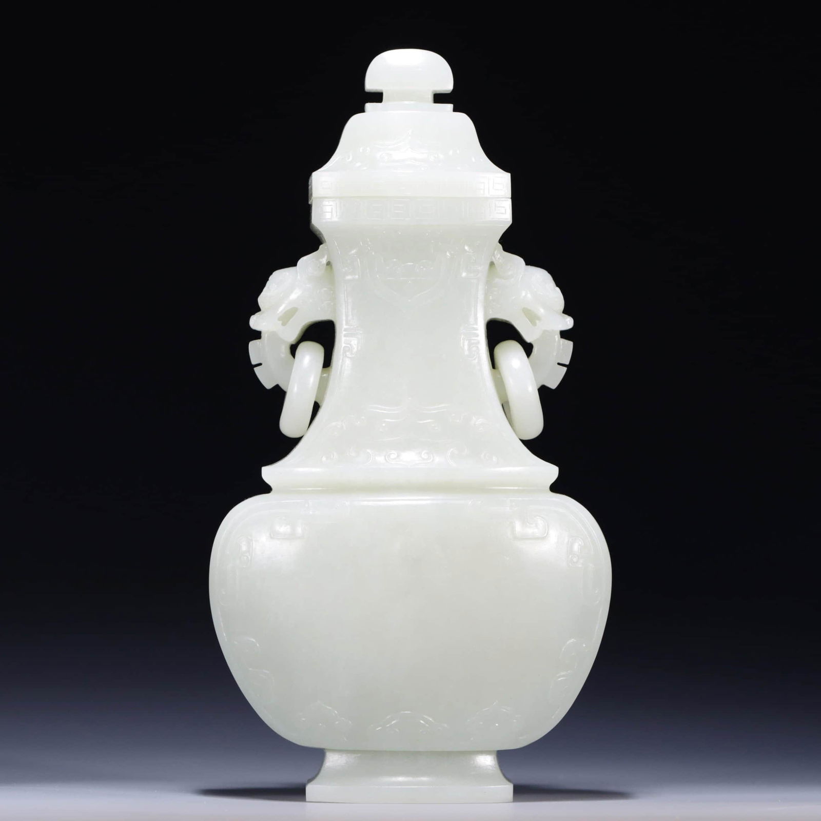 HETIAN JADE DRAGON-EARED VASE (1 of 9)