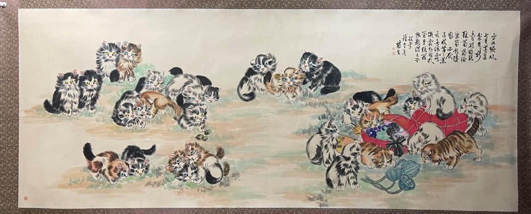 SUN JUSHENG, CHINESE FIGURES PAINTING PAPER HAND SCROLL (1 of 9)