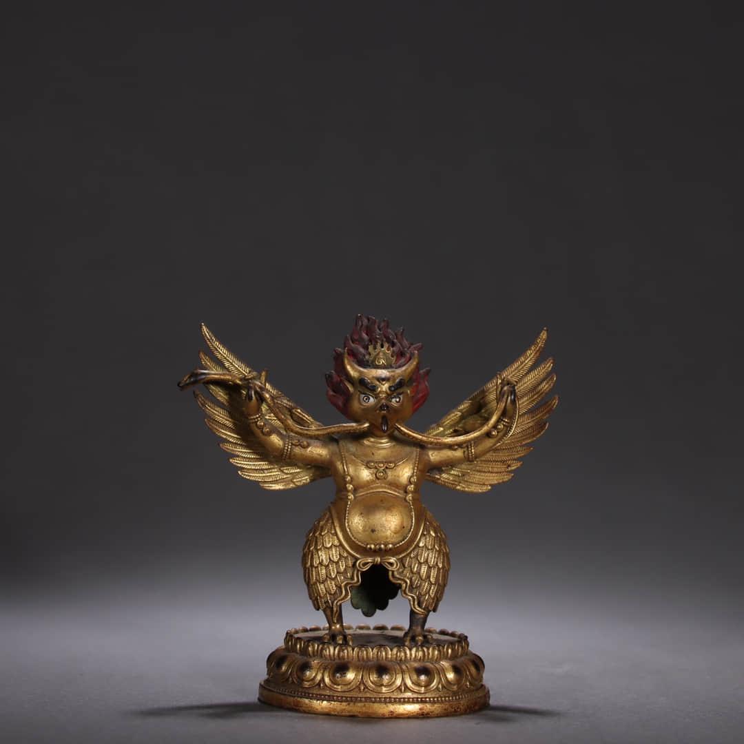 GILT BRONZE FIGURE OF GARUDA (1 of 9)
