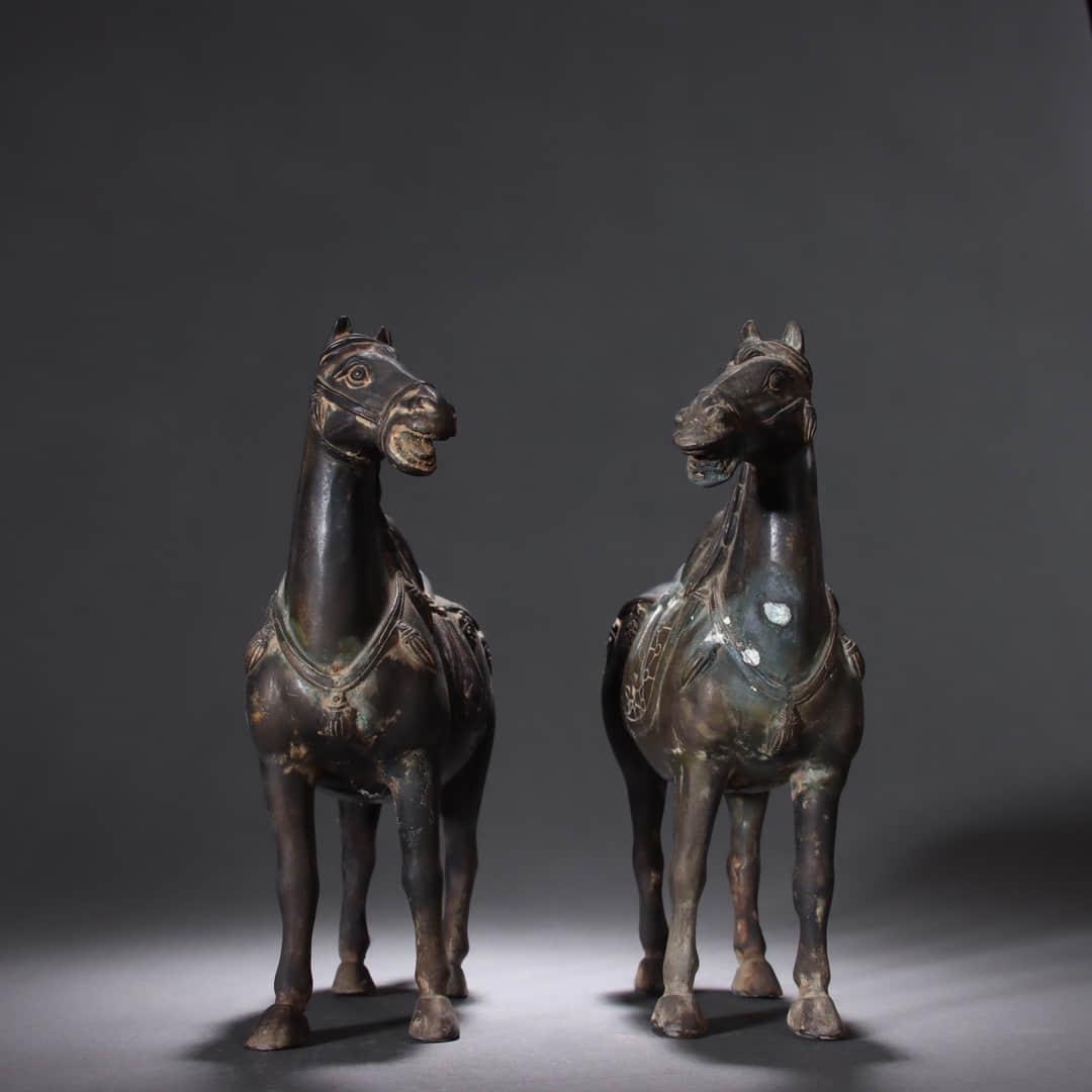 TWO BRONZE STATUES OF HORSE (1 of 9)