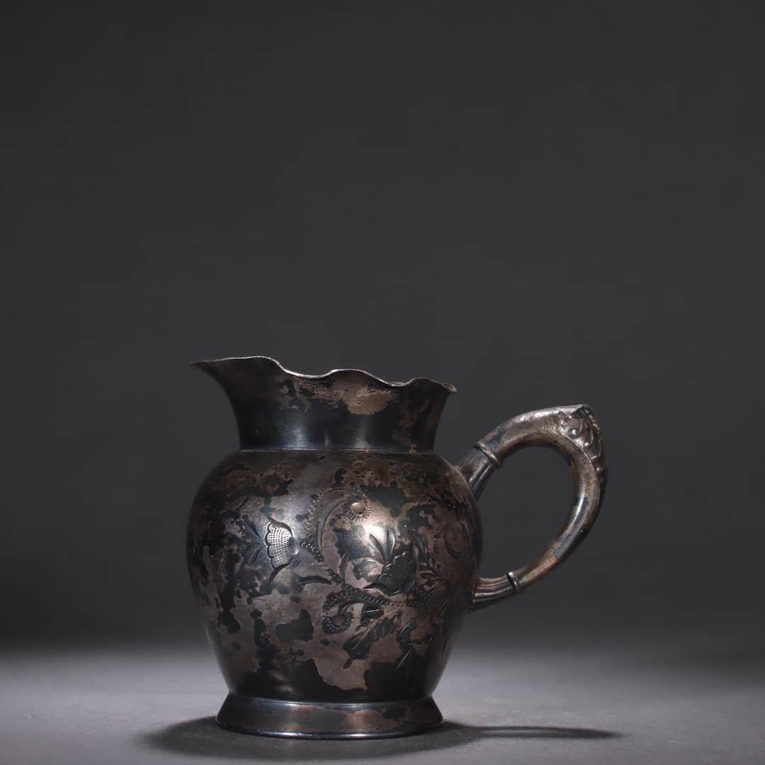 ENGRAVED SILVER FLORAL EWER (1 of 9)