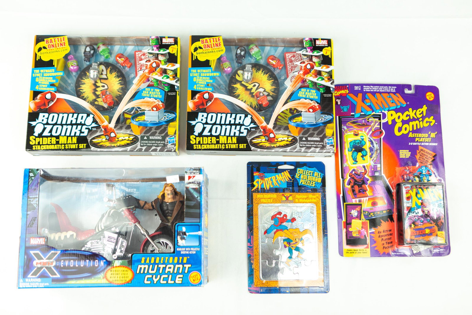 spiderman: spiderman lot with x men sabortooth bike