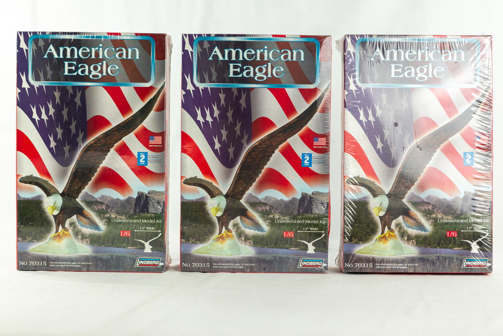 american eagle modle kits: lot of 3 american bald eagle modle kits sealed