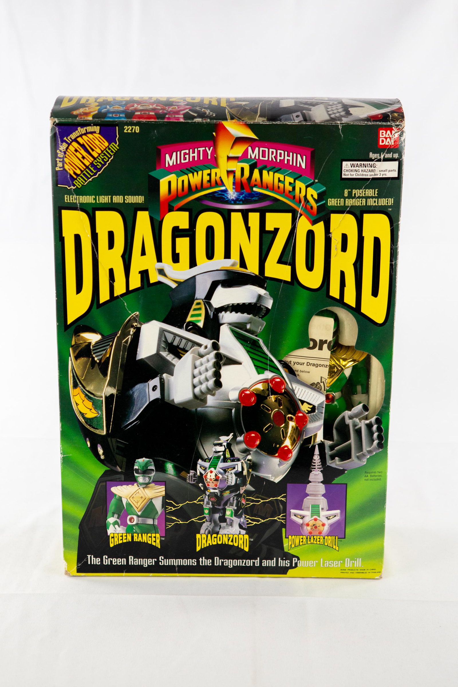 vintage mmpr dragonzord: mighty mophinng power rangers complete dragonzord with box and all contents