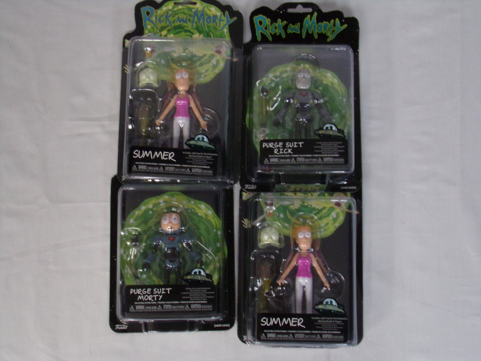 rick and morty: lot of 4 rick and morty action figures