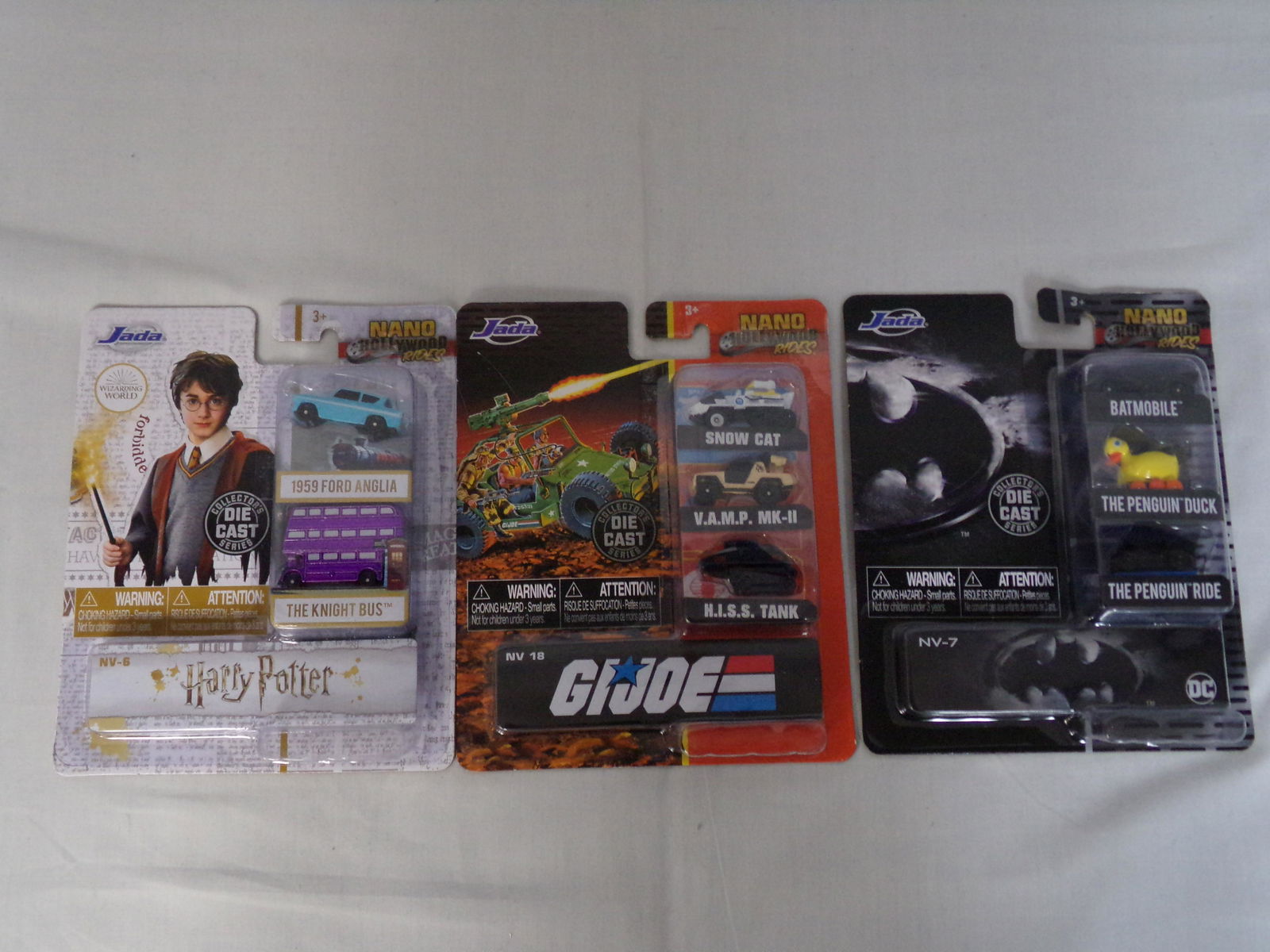 jada nano die cast hollywood rides: lot of 3 jada nano die cast hollywood rides batman gi joe and harry potter