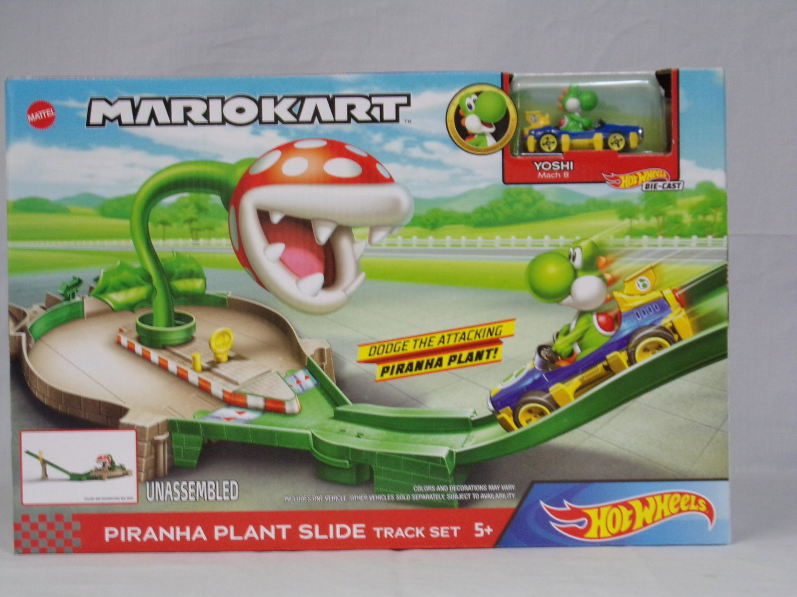 hot wheels mario kart piranha plant slide track set w/: hot wheels mario kart piranha plant slide track set w/ yoshi car