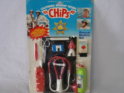 vtg 1979 chips medic kit toy set: vtg 1979 california highway patrol "chips" rescue medics set