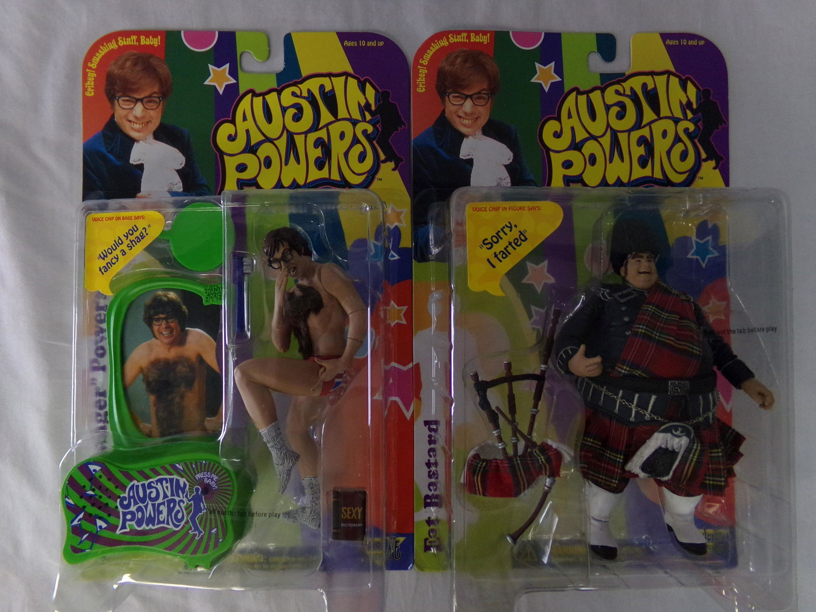 lot of 2 austin powers action figures w/ fat bastard (1 of 3)