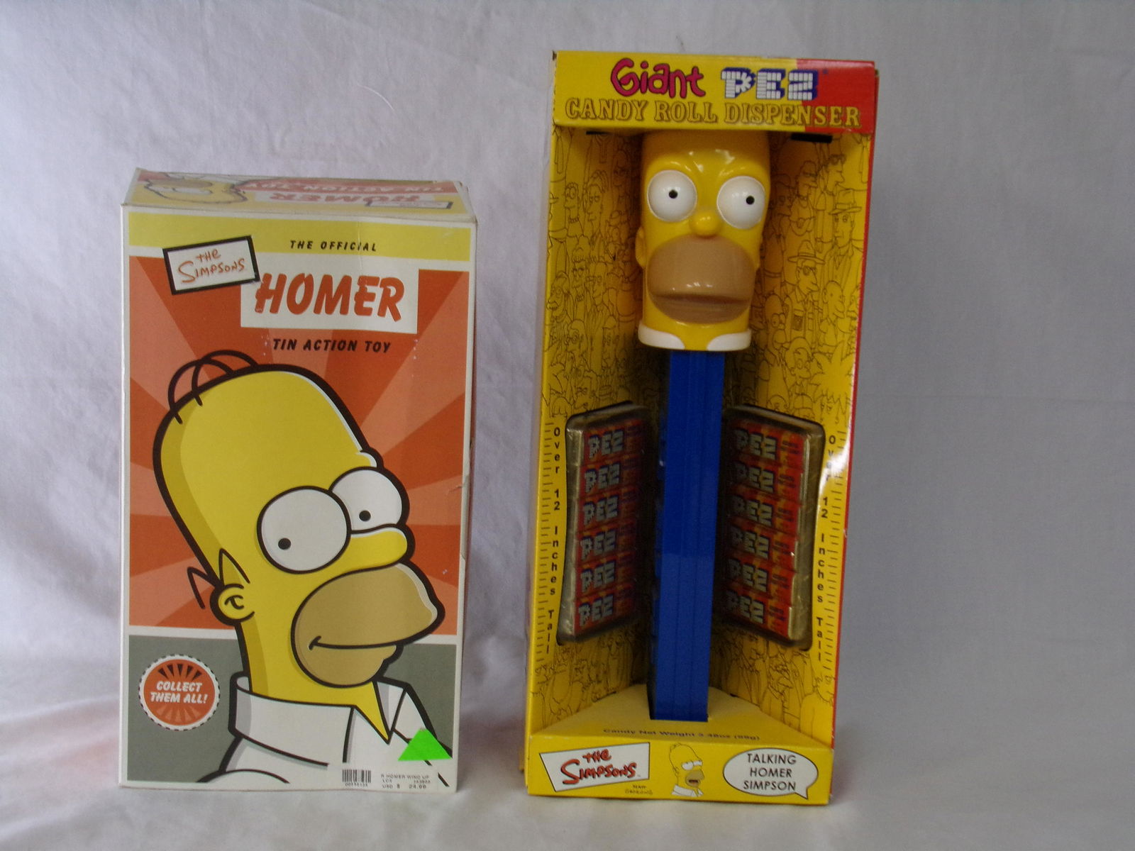 the simpsons homer simpson lot w/ doll and lrg pez: the simpsons homer simpson lot w/ doll and lrg pez dispenser