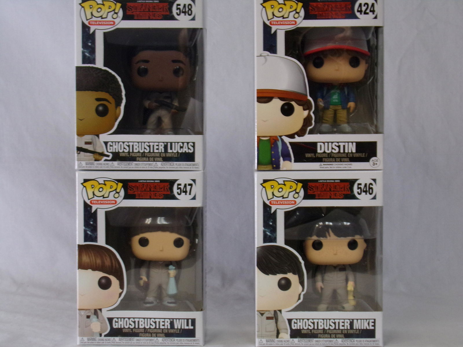 lot of 4 stranger things funko pops will lucas mike and (1 of 3)