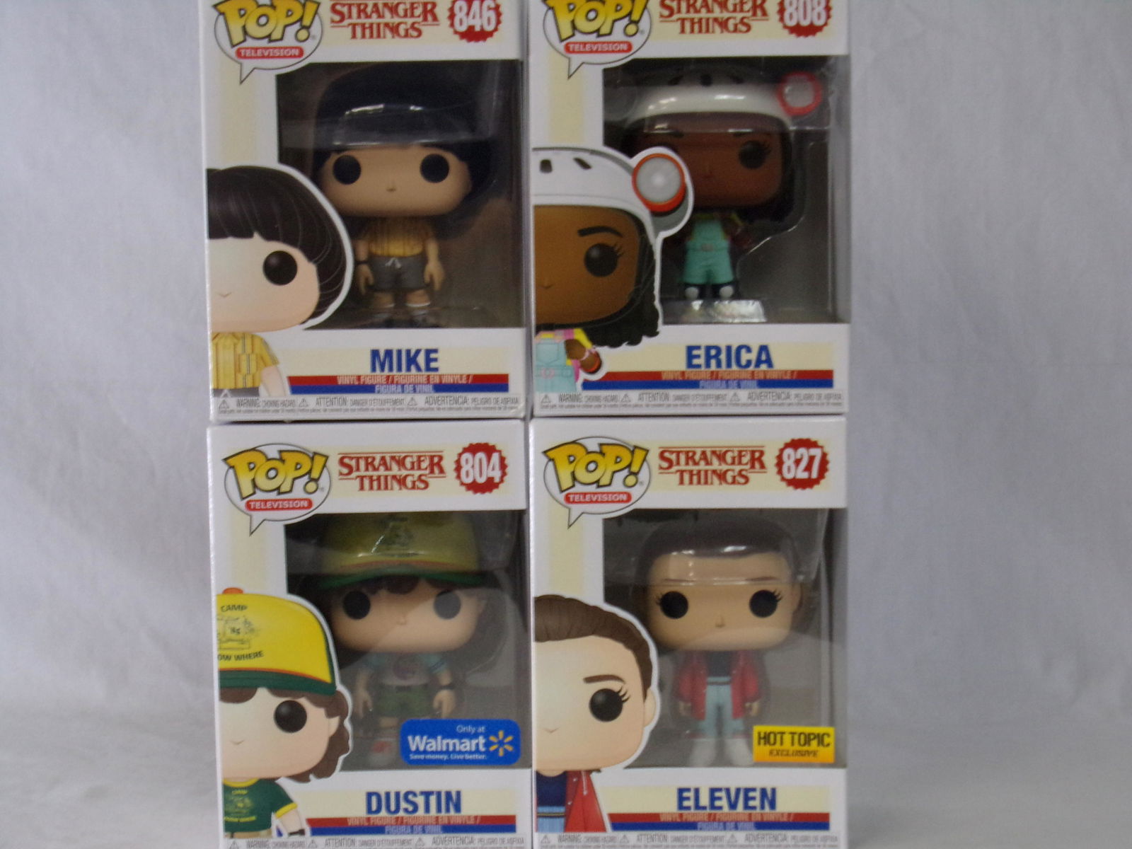 lot of 4 stranger things funko pops w/ mike dustin (1 of 3)