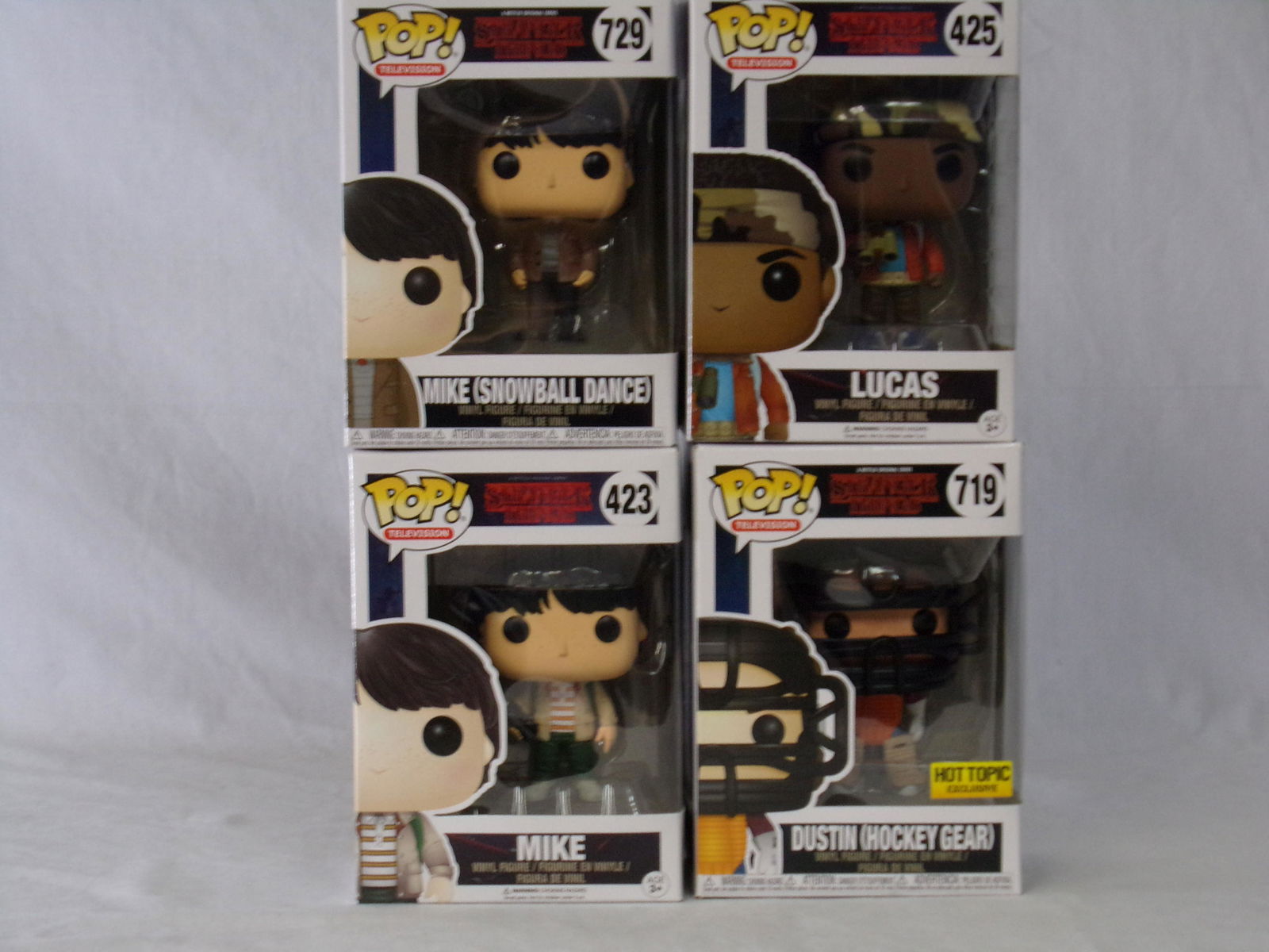 lot of 4 funko pops stranger things w/ lucas mike & (1 of 3)