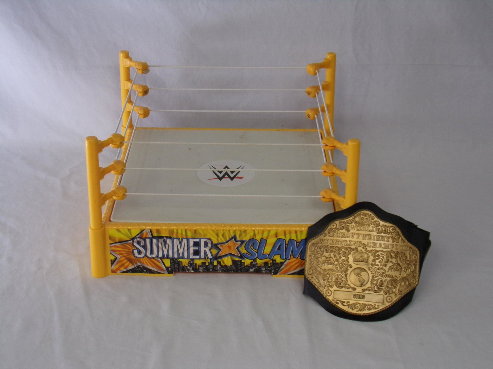 wwe lot w/ summer slam ring and belt: wwe lot w/ summer slam ring and belt