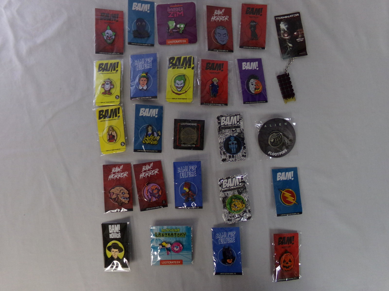 lot of 25 bam box/ loot crate enamel pins: lot of 25 bam box/ loot crate enamel pins