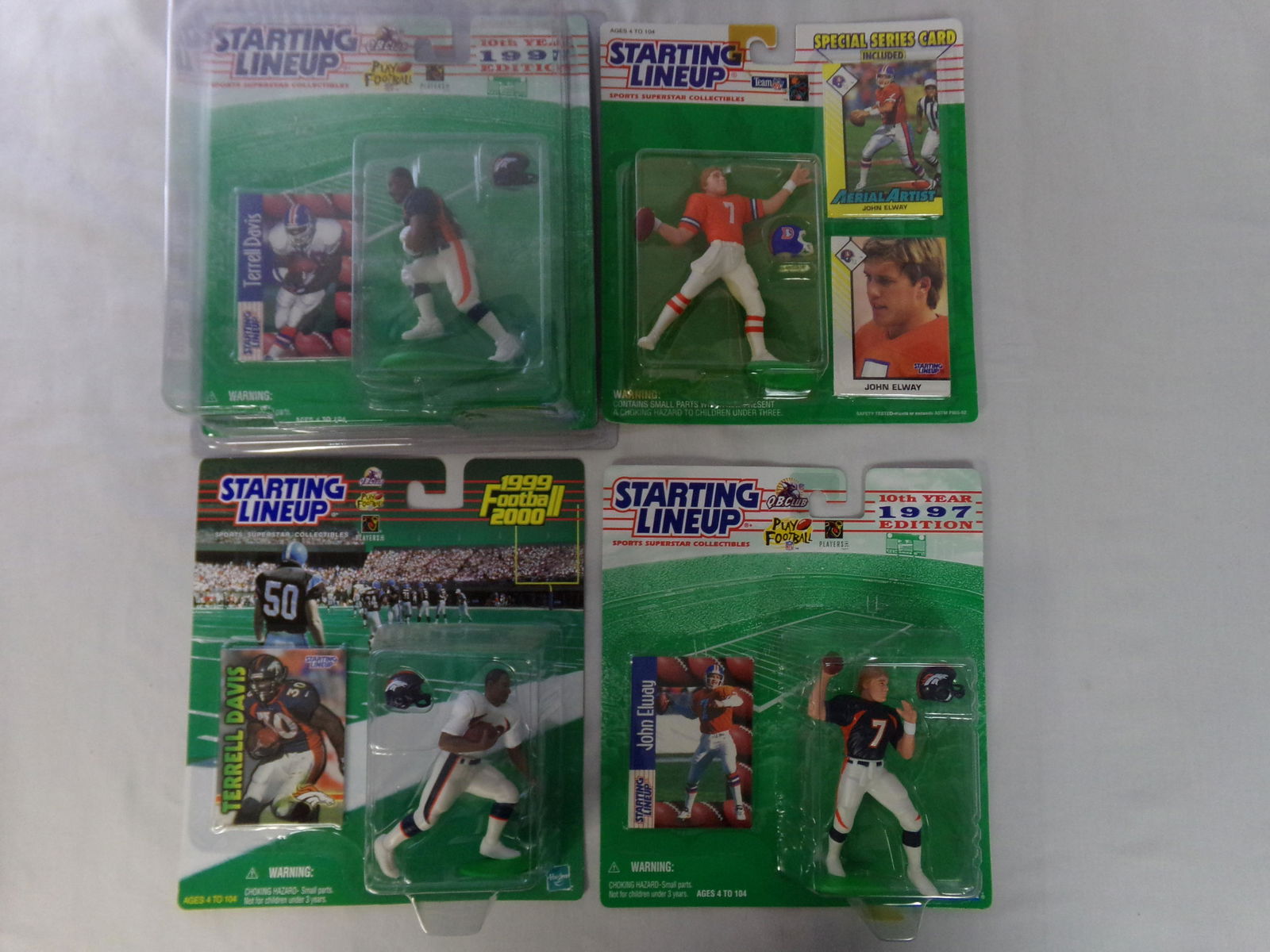 lot of 4 starting line up john elway & terrell davis (1 of 5)