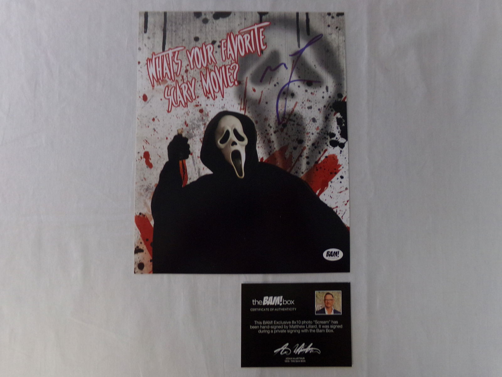 bam box signed picture scream signed by matthew lillard (1 of 3)