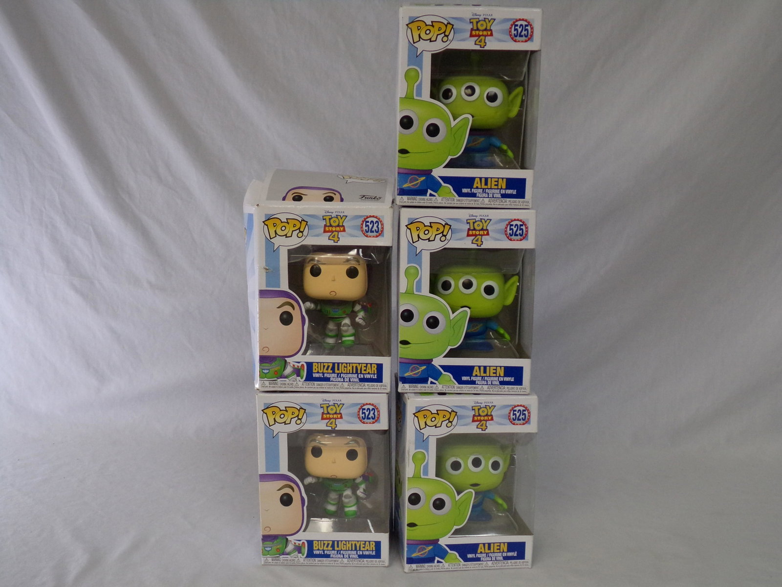 lot of 5 funko pops w/ buzz & aliens box damage: lot of 5 funko pops w/ buzz & aliens box damage