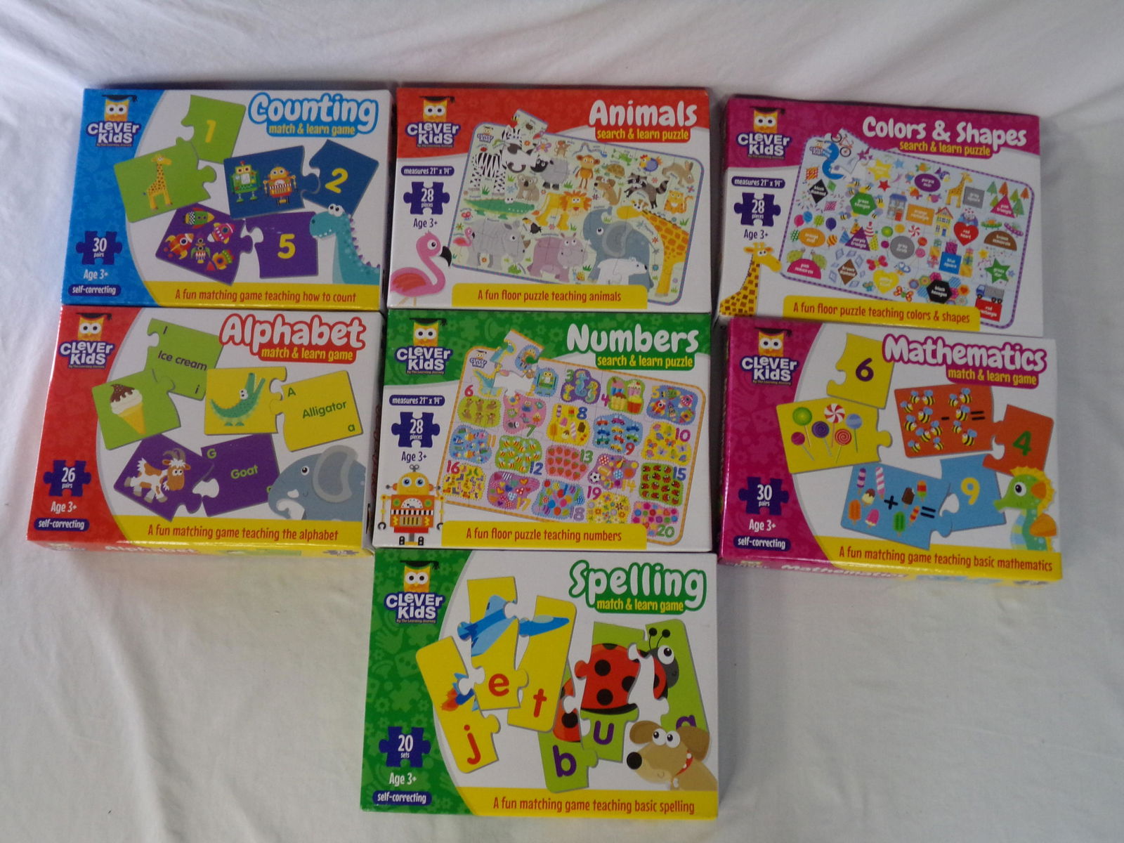 set of 7 clever kids by the learing journey match &: set of 7 clever kids by the learing journey match & learn games 2