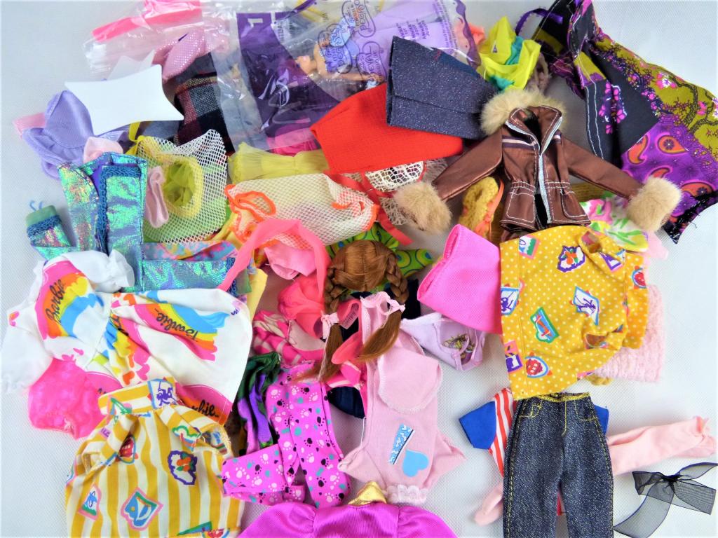 Vintage Barbie Outfit/ Clothes- Jackets, T-shirts: Group of Vintage Barbie Clothes