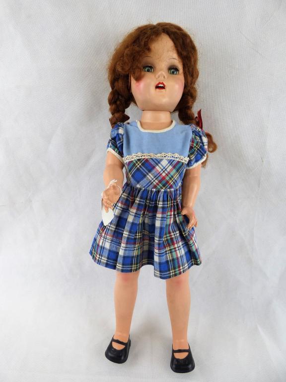 1950's Artisan Raving Beauty 20" Walking Doll: Vintage 1950's Artisan Raving Beauty or Miss Gadabout Hard Plastic Walker Doll. Measures 20" tall. Condition: Good