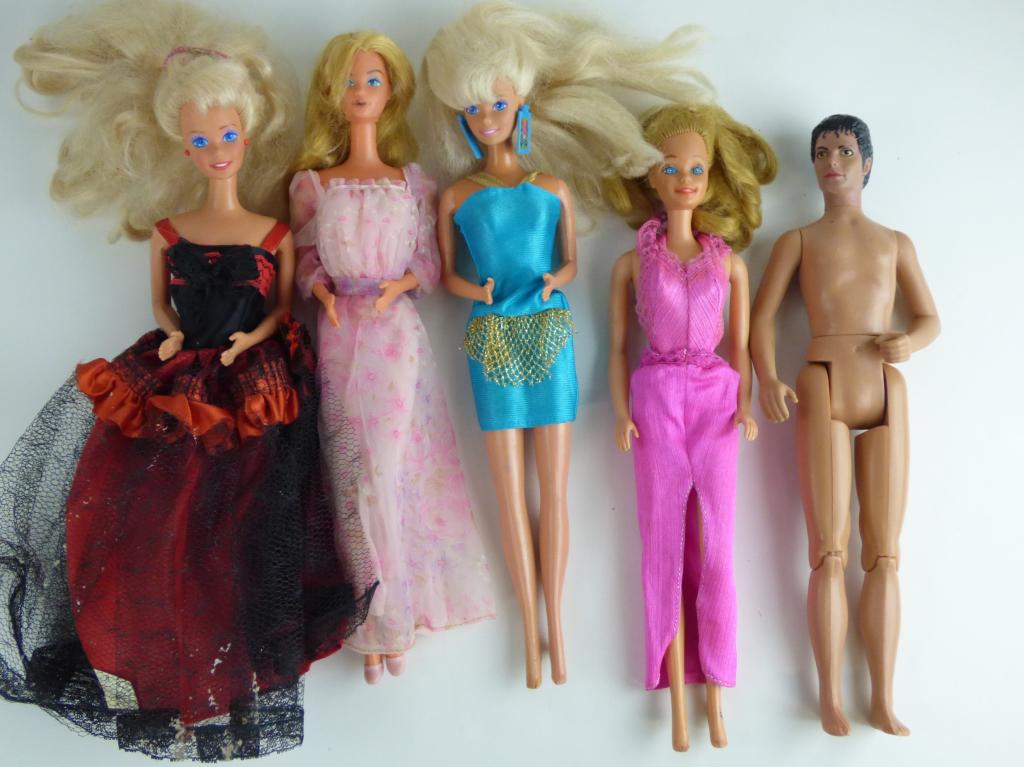 Ken and Barbies: Four Vintage Barbie Dolls and one Michael Jackson Doll