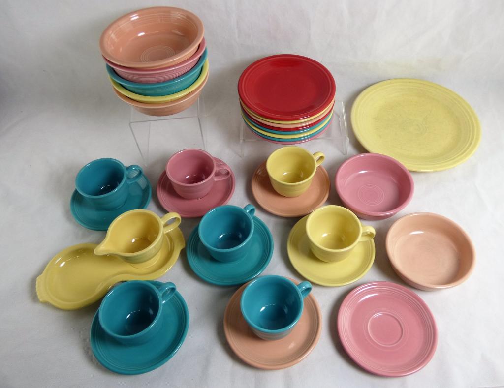 Fiesta Dishes and Cups Assorment: Fiesta Dishes and Cups. Variety of colors. Condition: Good,used, some might need cleaning