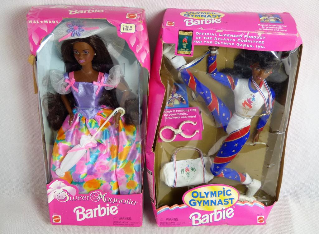 Vintage Barbies - Olympic Gymnast & Sweet Magnoli: Two Vintage Barbies in original Boxes- Olympic Gymnast and Sweet Magnolia. Condition: Unused, boxes show storage wear
